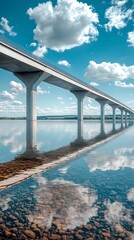 Highway Bridge Over Calm River