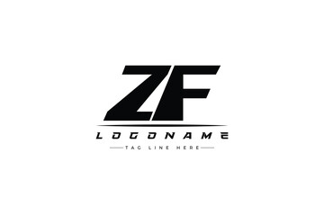 ZF racer logo. Racing logo design for racing, driving and car or motorsport.