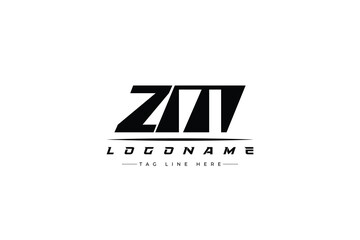 ZM racer logo. Racing logo design for racing, driving and car or motorsport.