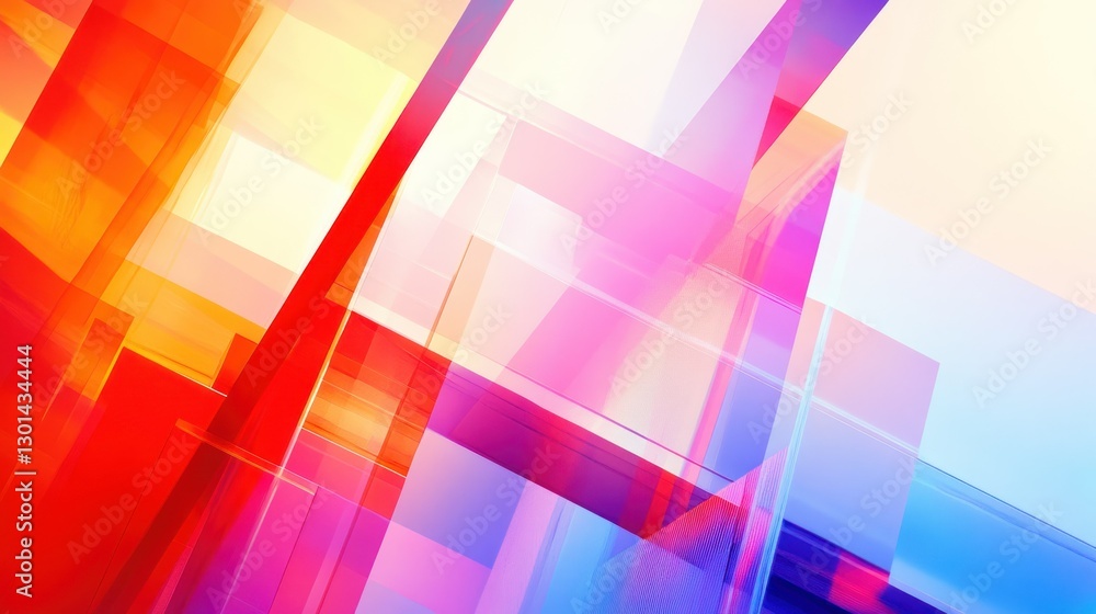 Poster abstract colorful design featuring overlapping transparent geometric shapes