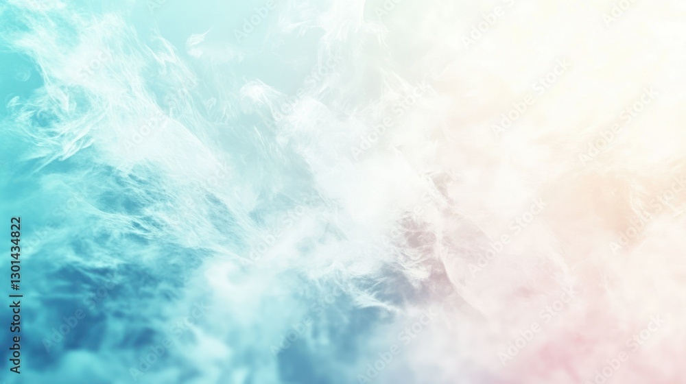Poster abstract representation of clouds in a gradient of soft colors