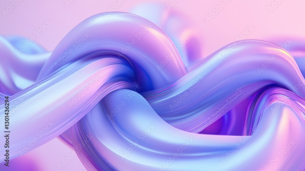 Poster a luminous abstract twisted and intertwined shape on display