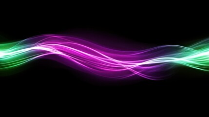 Naklejka premium A dynamic abstract artwork with green pink and white curved lines