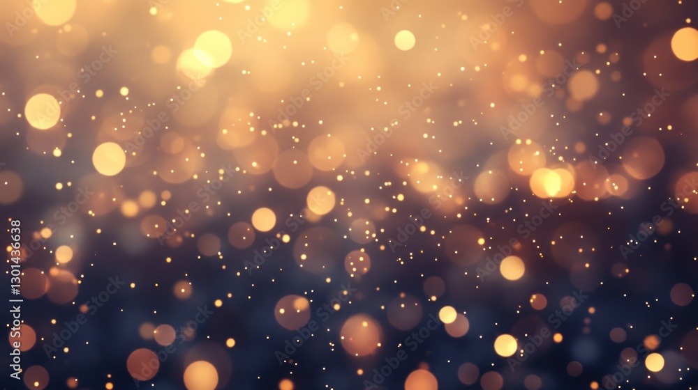 Aufkleber a blurred background featuring golden bokeh with various sized particles