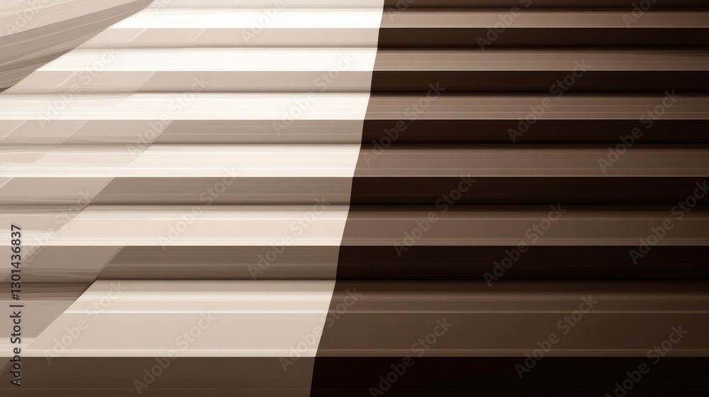Poster abstract representation of layered horizontal lines with shadows