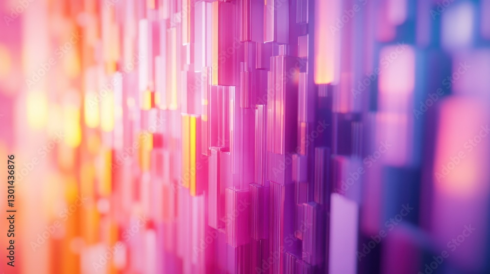 Poster abstract image of vertical rectangles with gradient color