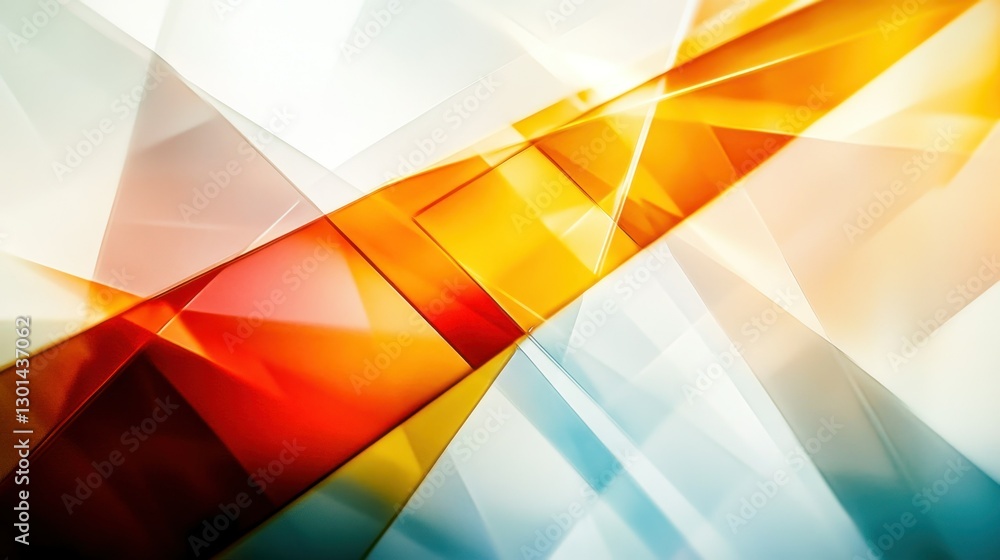 Poster abstract geometric artwork displaying vibrant color gradients and intersecting angles