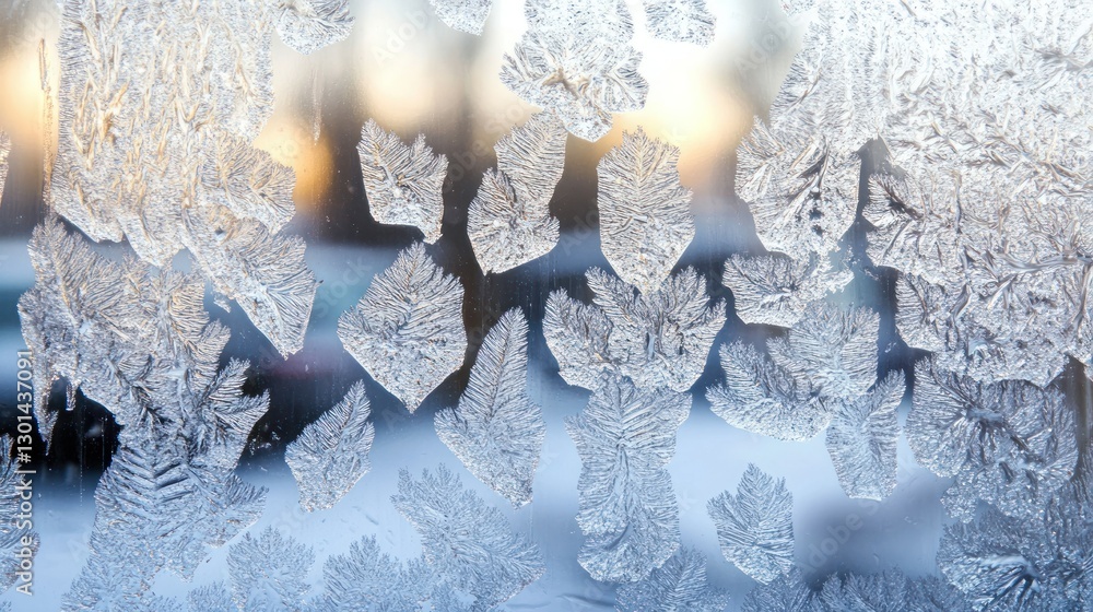 Poster the intricate patterns of winter frost on a window pane