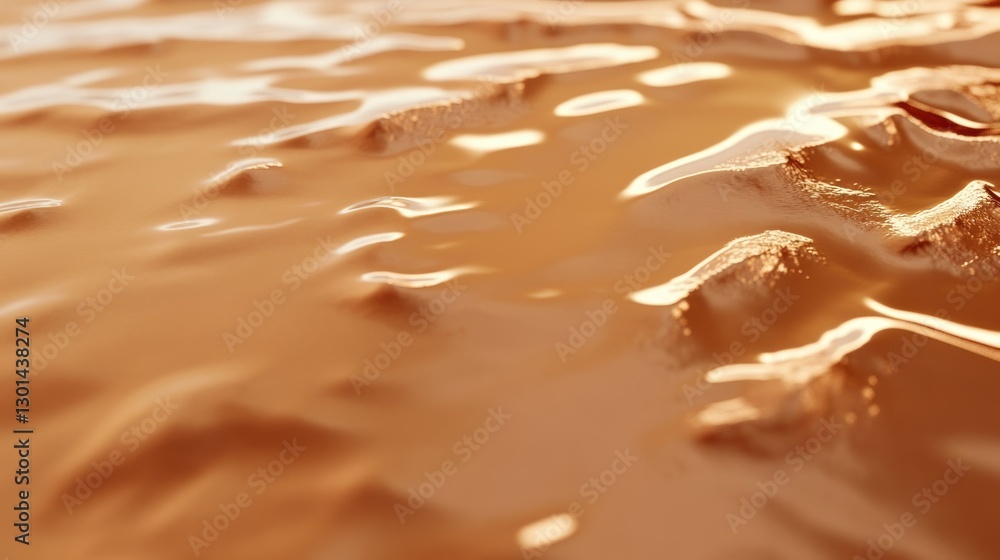 Poster brown liquid surface with some raised structures and shadows