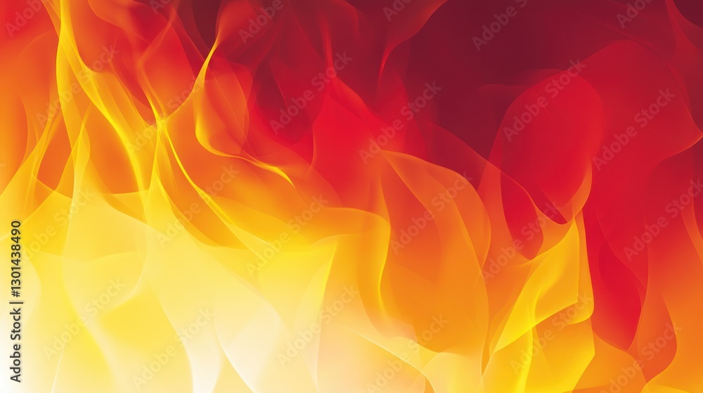 Poster warm flowing colors and shapes create a fiery abstract image