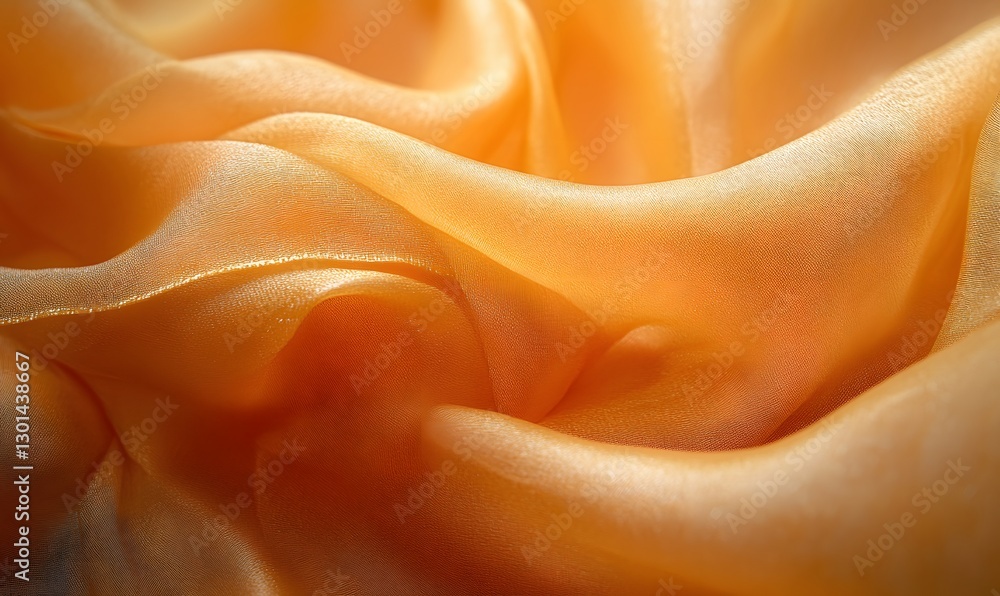 Poster abstract waves of sheer orange fabric create a mesmerizing background