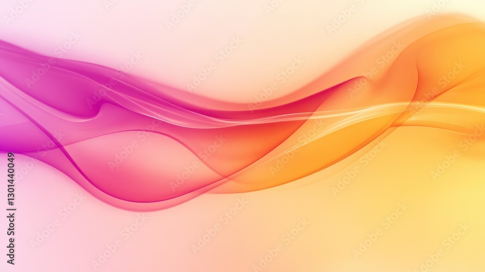 Poster abstract waves in gradient hues appear to have a soft glow
