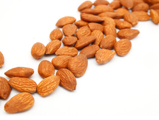 Almonds isolated on white background