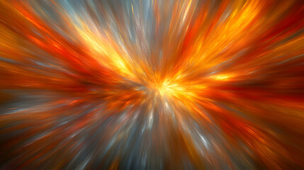Obraz premium Abstract explosion, vibrant colors, radial motion, cosmic background
