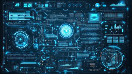 Fototapeta premium Futuristic technology interface displaying information on a digital screen