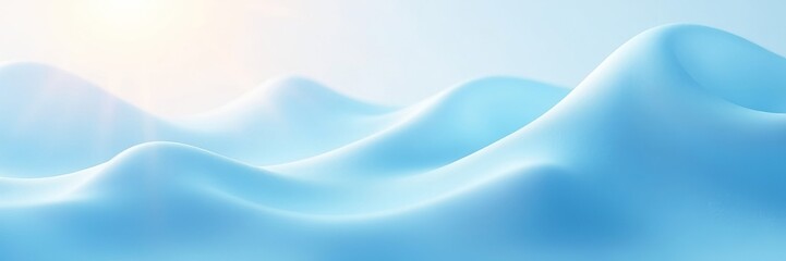 Fototapeta premium Soft waves of pastel blue and white hues, calming and gentle, design, background