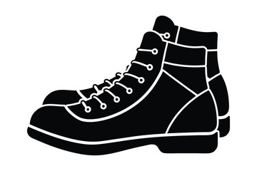 Silhouette of a pair of climbing boots vector art illustration.eps