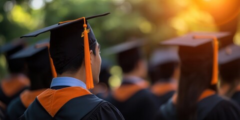 Graduation achievements celebrated outdoors academic success in a beautiful nature setting