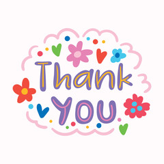 thank you lettering. vector illustration