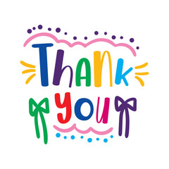 thank you lettering. vector illustration