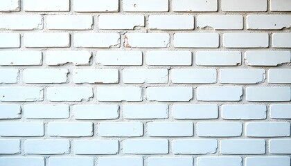 Fototapeta premium Una toma de fotograma completo de una pared de ladrillos blancos con algunos ladrillos rojos visibles a través de la pintura blanca