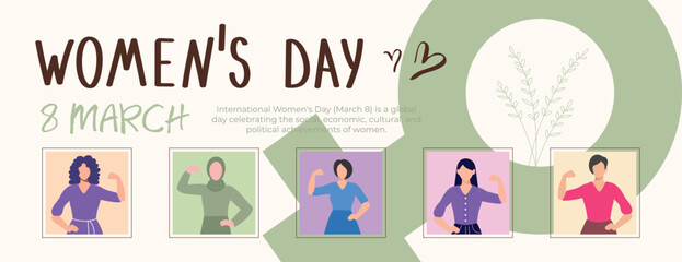 March 8 Women’s Day Banner & Post Perfect for social media & versatile use. #March8 #WomensDay