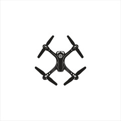 Top View Modern Drone silhouette illustration