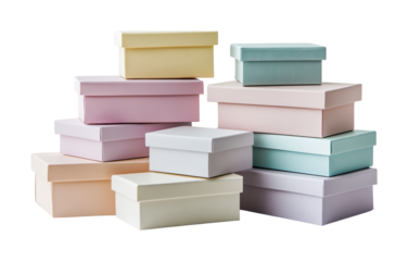 Colorful gift boxes stacked creatively for festive occasions and events design, cut out