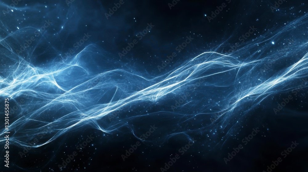 Poster abstract energy waves in dark space. possible use for background image