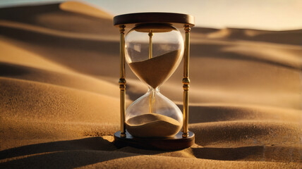 hourglass on a black background