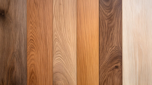 Wood Flooring Samples: A palette of wood flooring swatches with varying grains and finishes, showcasing the warm textures and tones of natural wood.
