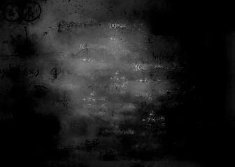 black board with mathematics equations