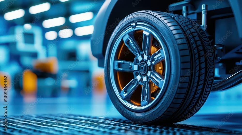 Aufkleber automobile prototype undergoing testing in lab environment with advanced technology