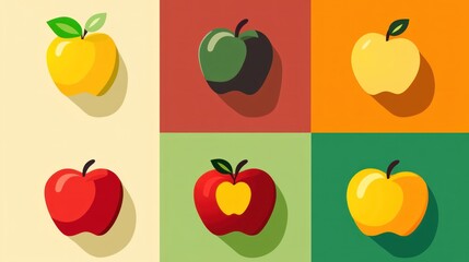 Obraz premium Apples in Flat Design
