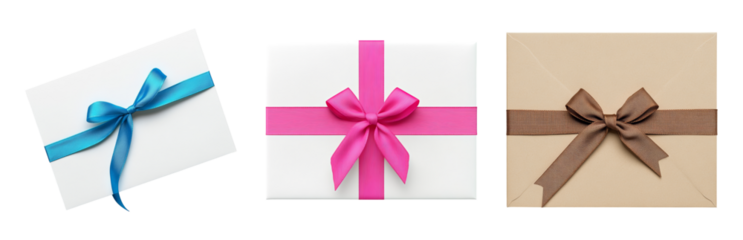 Gift Boxes with Ribbons for Special Occasions Isolated on transparent background