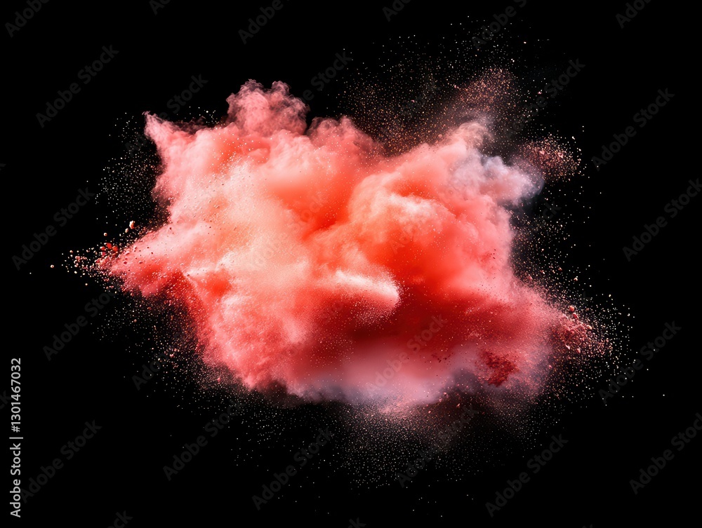 Poster colorful powder exploding in the air creating chaos and vibrant patterns