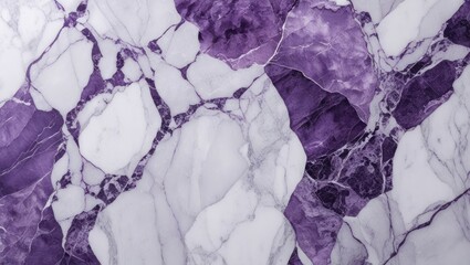 Viola Calacatta marble texture background with white and deep purple veins in an elegant design.