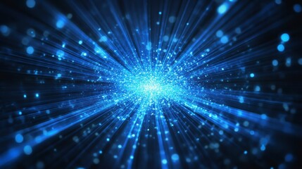 Naklejka premium Abstract blue light burst explosion