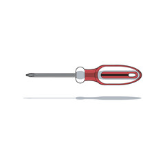 Plus-headed Phillips screwdriver with ergonomic grip for precision fastening. Essential hand tool for mechanics, electricians, and DIY projects. Made of high-quality metal for secure screw.