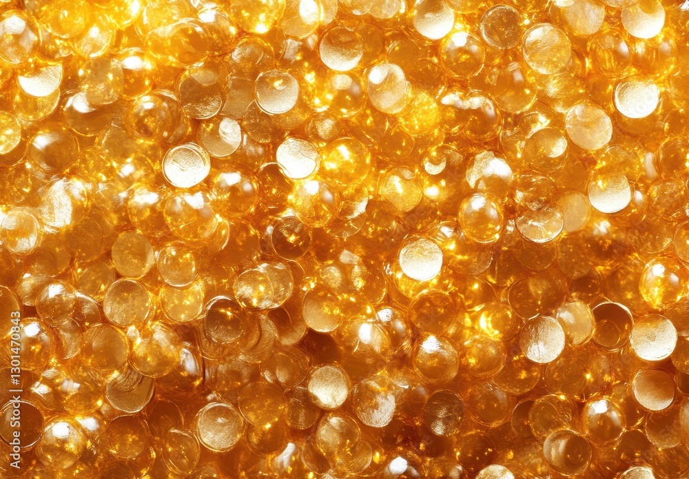 Poster shimmering yellow orbs abundant in a vibrant background creating a captivating and enchanting visual
