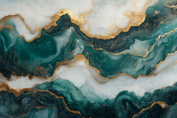 Swirling Green Onyx Marble Teal Gold Veins Texture