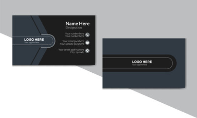Minimalist Black & Deep Grey Business Card | Stylish & Corporate Design.