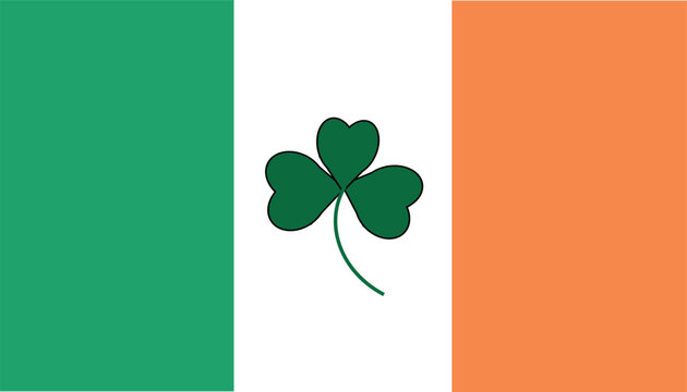 Irish flag and shamrock