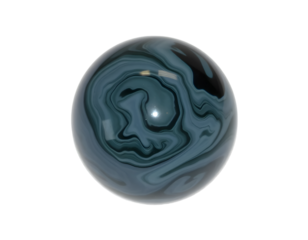 Blue agate ball isolated on transparent background