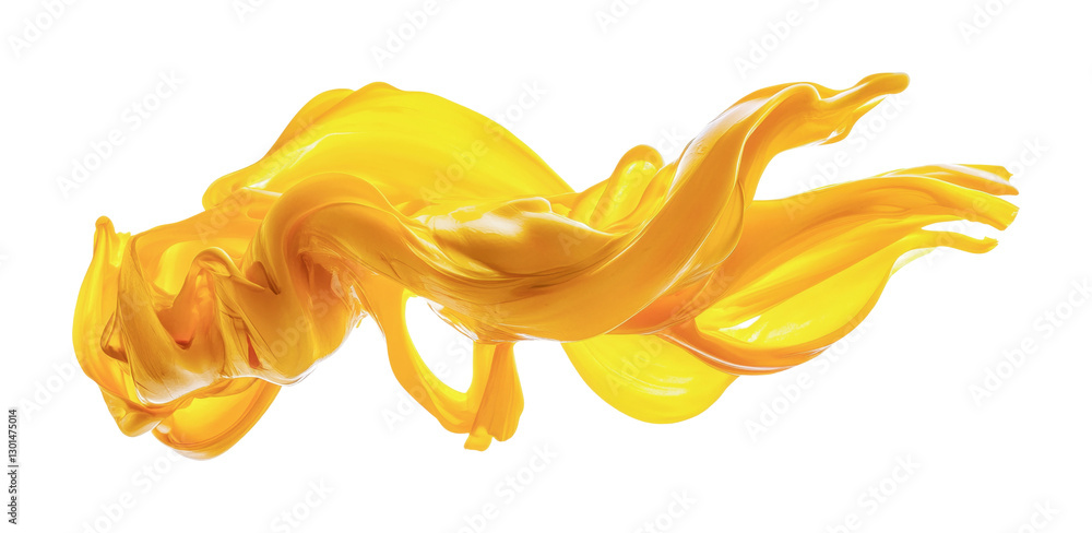 Poster flowing bright yellow paint creates a vivid and dynamic visual effect suitable for artistic projects