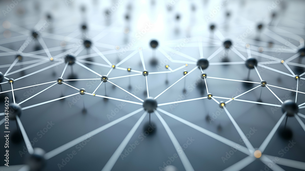 Poster global digital network sphere modern data nodes, internet communication design