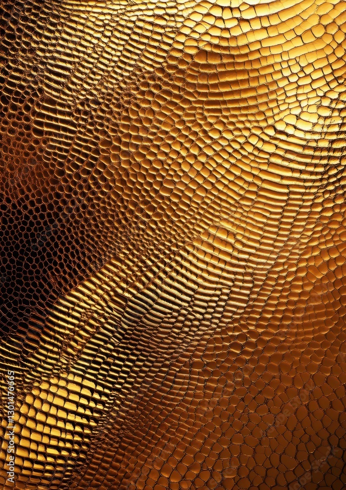 Poster textured background of golden scales with elegant patterns and natural shimmering effect for abstrac