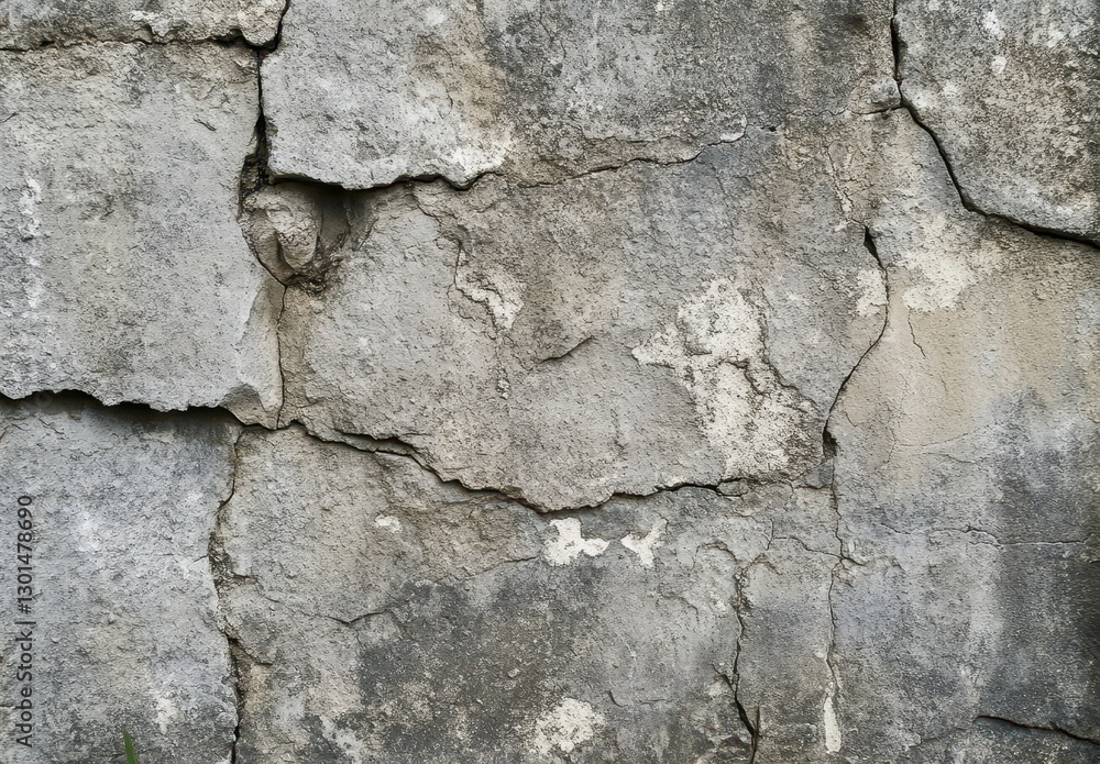 Aufkleber textured gray concrete wall with cracked surface creating an aged and weathered appearance suitable 