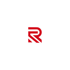 Letter R icon logo flat vector design