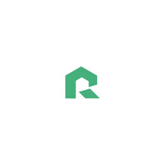 Letter R icon logo flat vector design